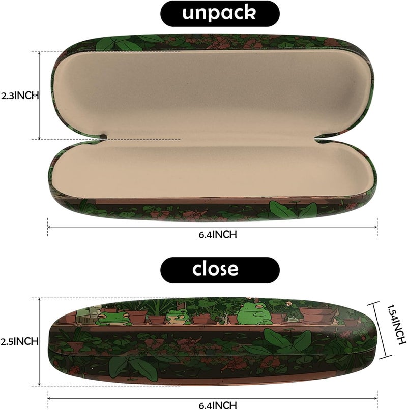 Cabreche Glasses Case Hard Shell Eyeglass Portable Glasses Eyeglasses Holder Box with Cleaning Cloth Women Girls Men Cute - Image 2